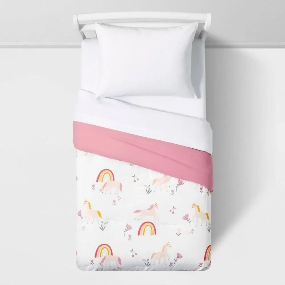 Full/Queen Unicorn Cotton Kids' Comforter Set - Pillowfort